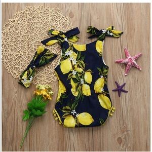 2PC Set Infant Baby Girl Sleeveless Romper